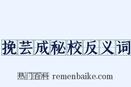 挽芸成秘校反义词是什么意思的图片